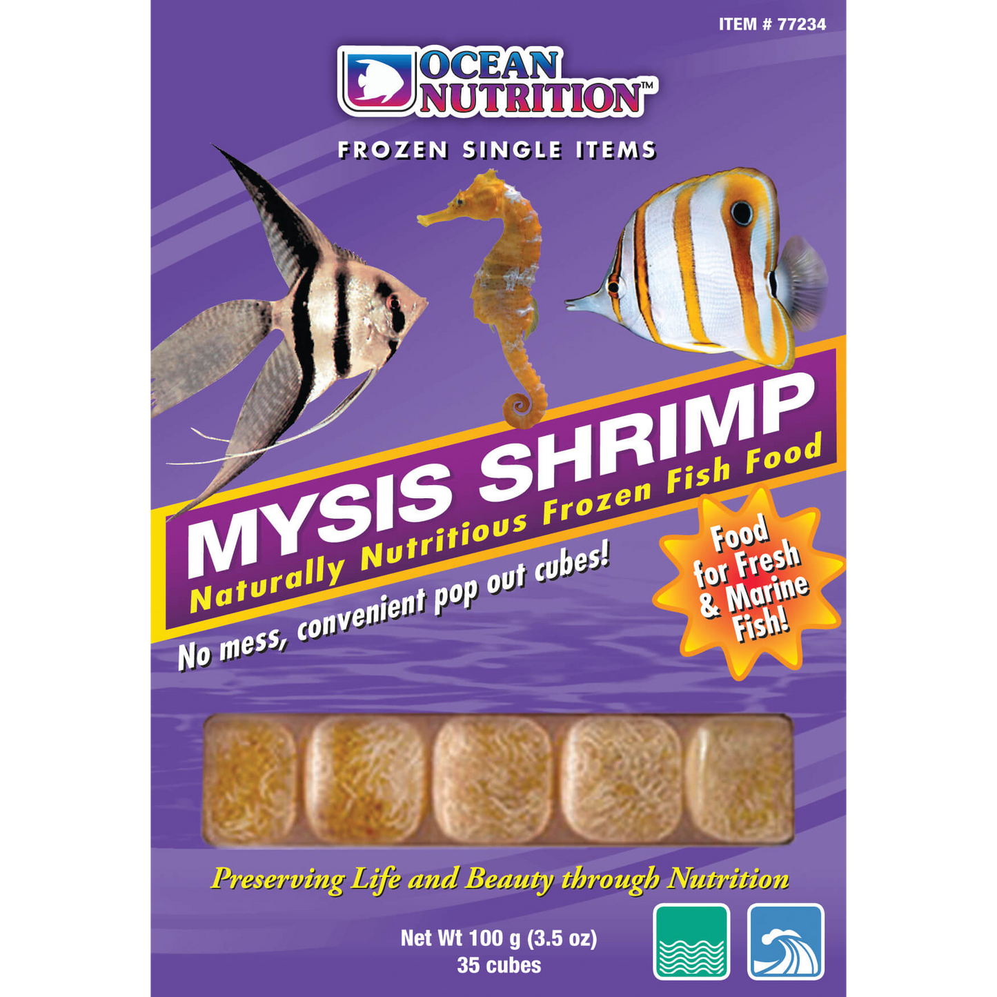 Ocean Nutrition Mysis Shrimp 3.5oz 35 cubes