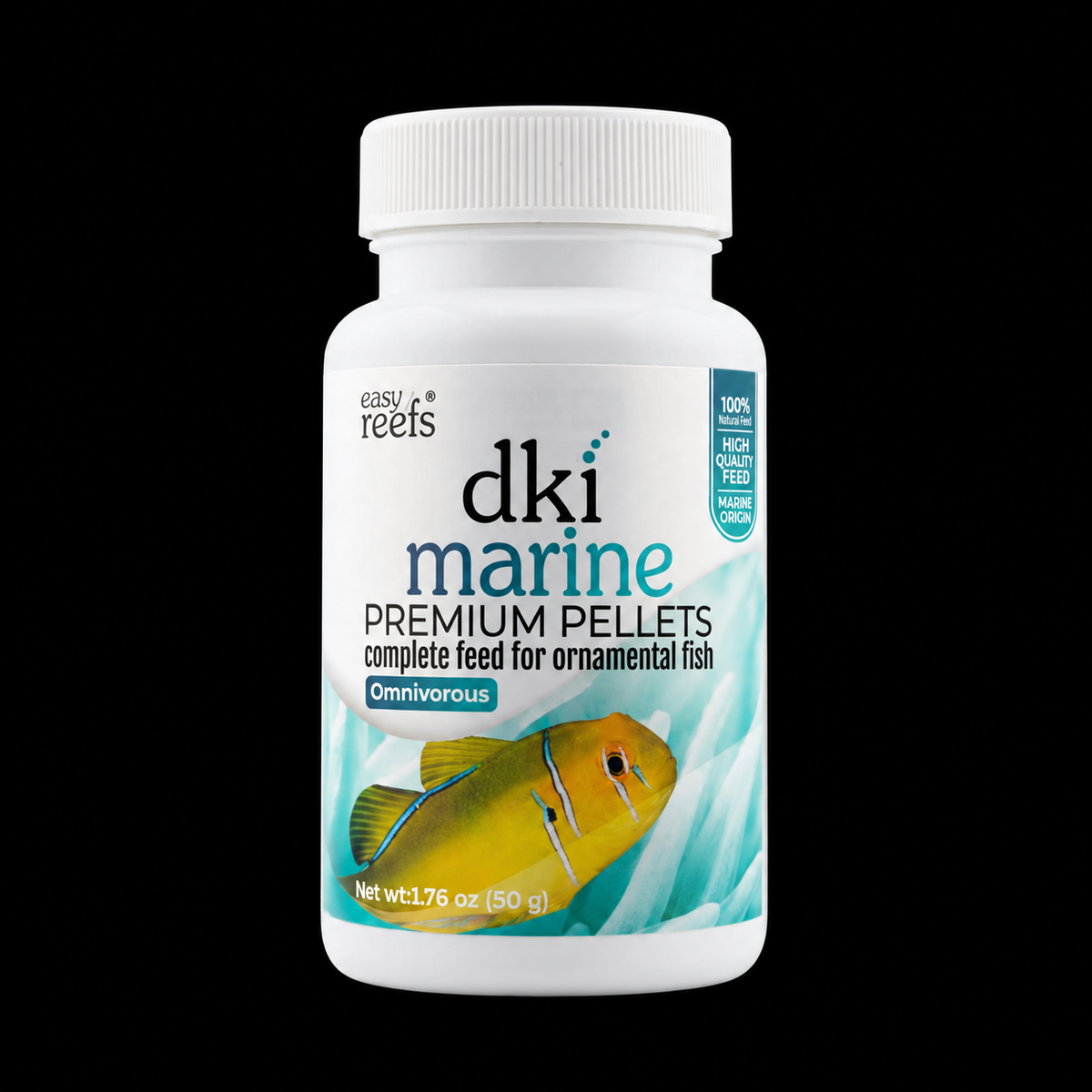 Easy Reefs DKI 50g 0.8mm on black background
