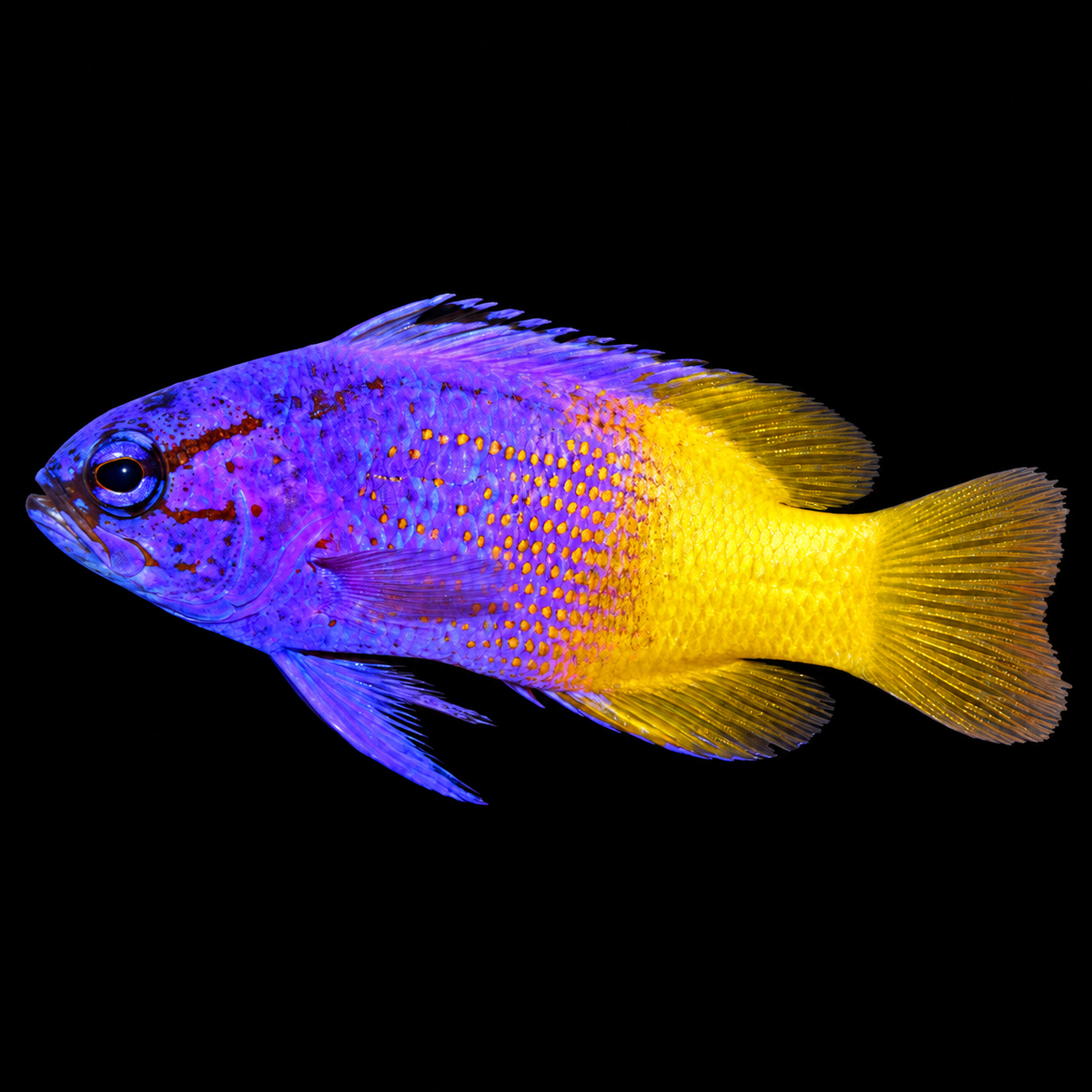 Royal Gramma Basslet facing left; AI-edited representative image