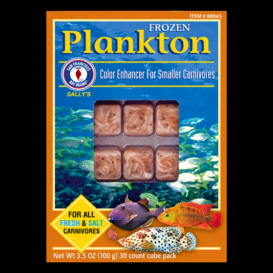 San Francisco Bay Brand Plankton 3.5 oz 30 cube pack on black background