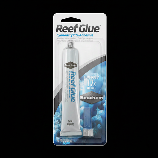 Seachem Reef Glue Zoomed In Black Background