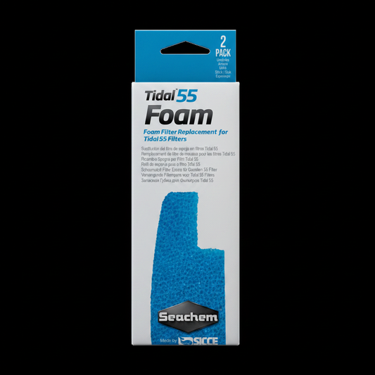 Seachem Tidal 55 Foam Full Package Black Background
