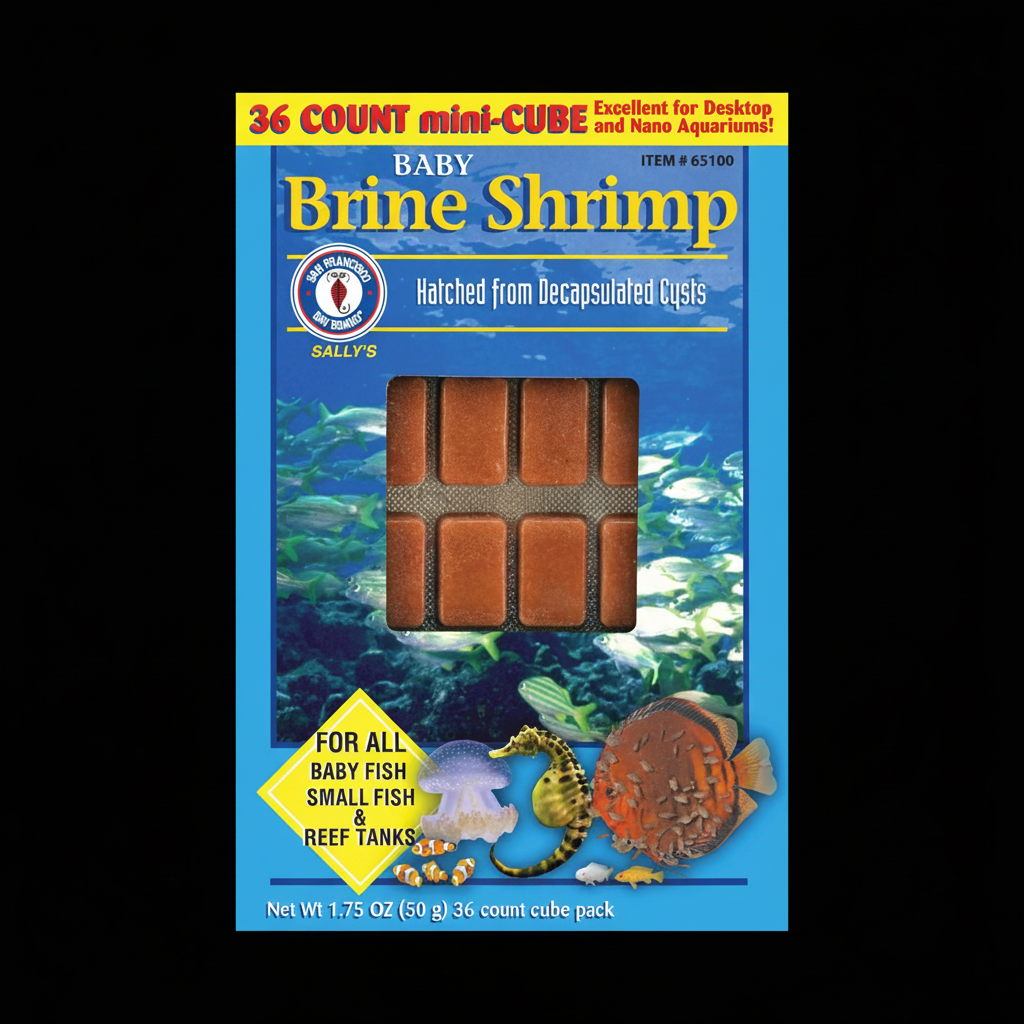 SF Bay Brand Baby Brine Shrimp Mini-Cube Black Background