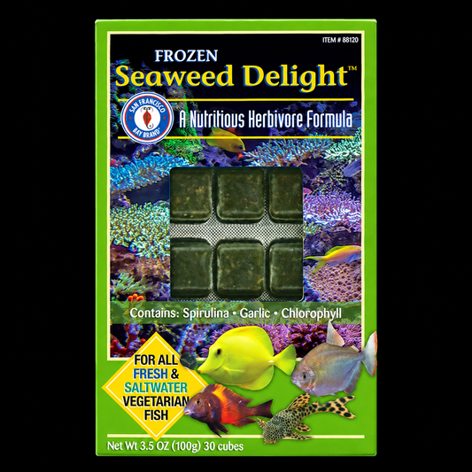 San Francisco Seaweed Delight 3.5oz 30 cubes on black background